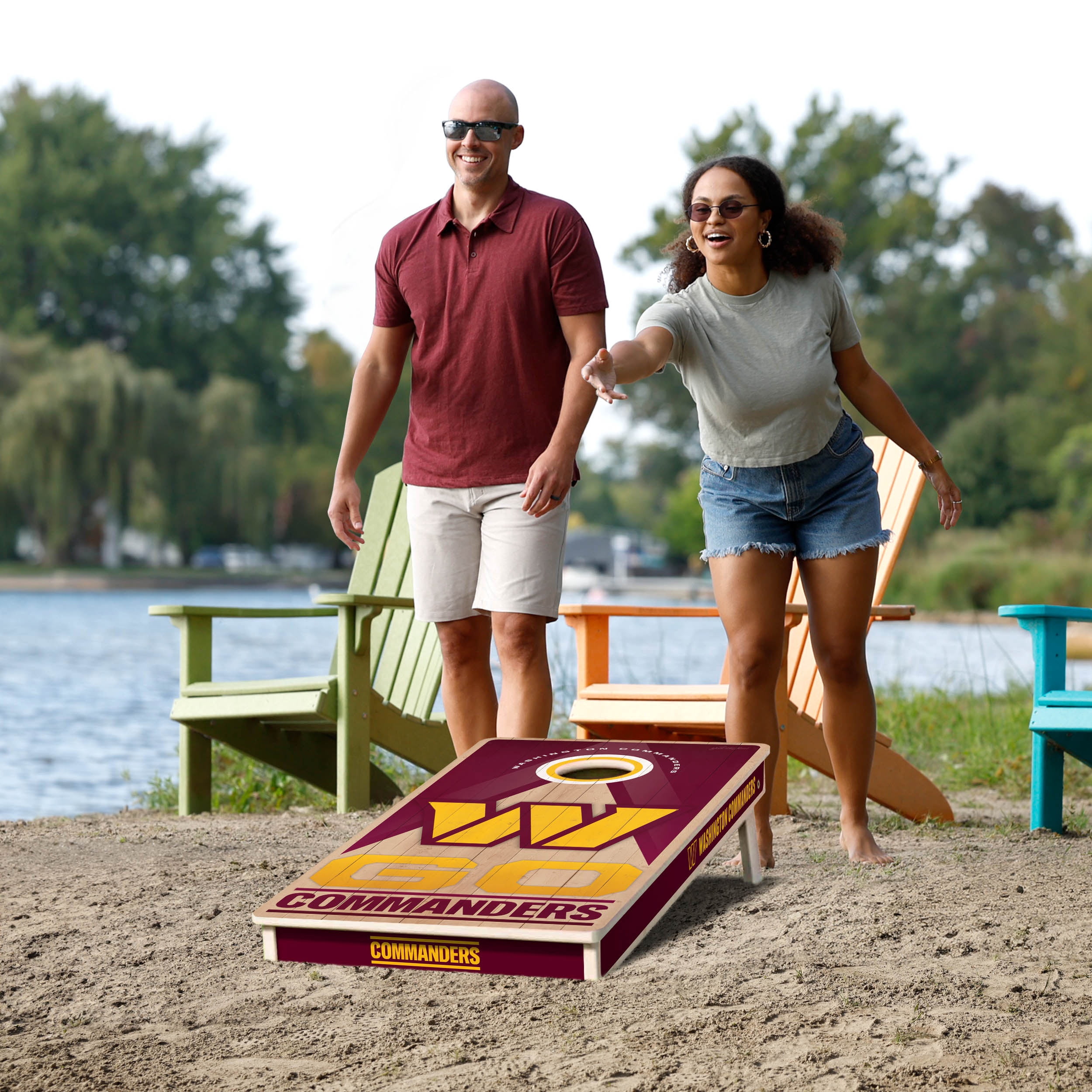 YouTheFan NFL Washington Commanders 2x4 Slogan Series Cornhole NO BAGS