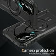 thumbnail image 4 of for Samsung Galaxy S23 Plus Armor Case with Camera Cover Stand, Shockproof Protection, Support Magnetic Wireless Charger Rugged Cover for Galaxy S23 Plus, Support Car Magnetic Holder - Black, 4 of 7