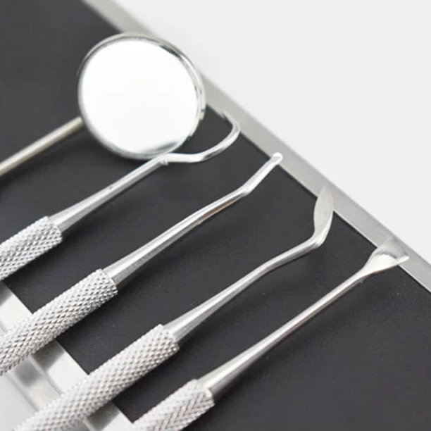 6uds Herramientas dentales Dental Acero inoxidable Scaler Scaler Remover anti-niebla Juego de espejo Cuidado Belleza
