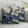 thumbnail image 3 of ONETECH Sea Ocean Life Coastal Beach Tropical Theme Throw Pillow Cover Octopus on Antique Teal Blue Wood Decorative Pillowcases Cushion Case for Sofa Couch Bed Car Decor, 3 of 5