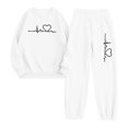 thumbnail image 4 of YDFCWXW Jogger Sets for Women 2 Piece Baggy Fit Funny Print Track Suits Soft Solid Color Sweatsuits Set with Pockets (White, 3XL), 4 of 4