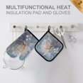 thumbnail image 3 of 2 PCS Oven Baking Gloves Set Heat Resistant Oven Mitt & Pot Holder Set Cooking Mitts Kitchen Home Supplies Large Flower in Full Bloom, 3 of 5