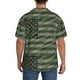 thumbnail image 3 of Fotbe Jungle Green Camo USA Flag Camisa Estampada de Manga Corta para Hombre, Casual de Verano, Estilo Playero, Sin Arrugas-X-Large, 3 of 5