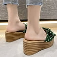 thumbnail image 6 of Ichuanyi Slippers for Women Women Bowknot Beach Summer Slippers Slope Heels Plus Size Shoes, 6 of 9