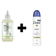 Angle View: DevaCurl Buildup Buster Micellar Water Cleansing Serum 8 oz with DOVE Dry Spray Antiperspirant 48 hours, (Original) 8.4 oz