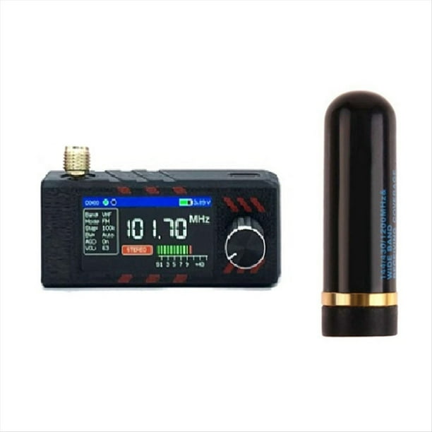 Radio Portátil de Bolsillo SI4732 de 0,5 KHz A 181 MHz con Pantalla IPS de 1,9 Pulgadas y Antena para Todas las Bandas, HF, SW, MW, VHF.