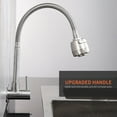 thumbnail image 3 of Graflsoa Brushed Nickel 304 Stainless Steel Kitchen Faucet with Dual Spray Function and 360° Swivel Design for Effortless Water Control and Cleaning - Wall-Mounted Single Handle Tap, 3 of 6
