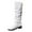 White, variant on Women’s Mid-Calf Boots Long Boots With Square Heels Pleated Upper High Shaft Plus Size Lace Up