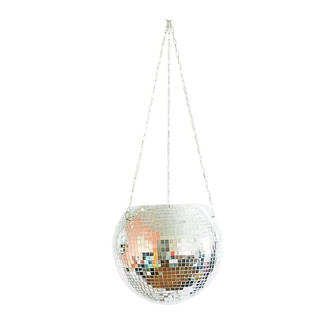 Maceta colgante con forma de bola de espejo para macetas bohemias de interior, cesta para colgar cuerdas