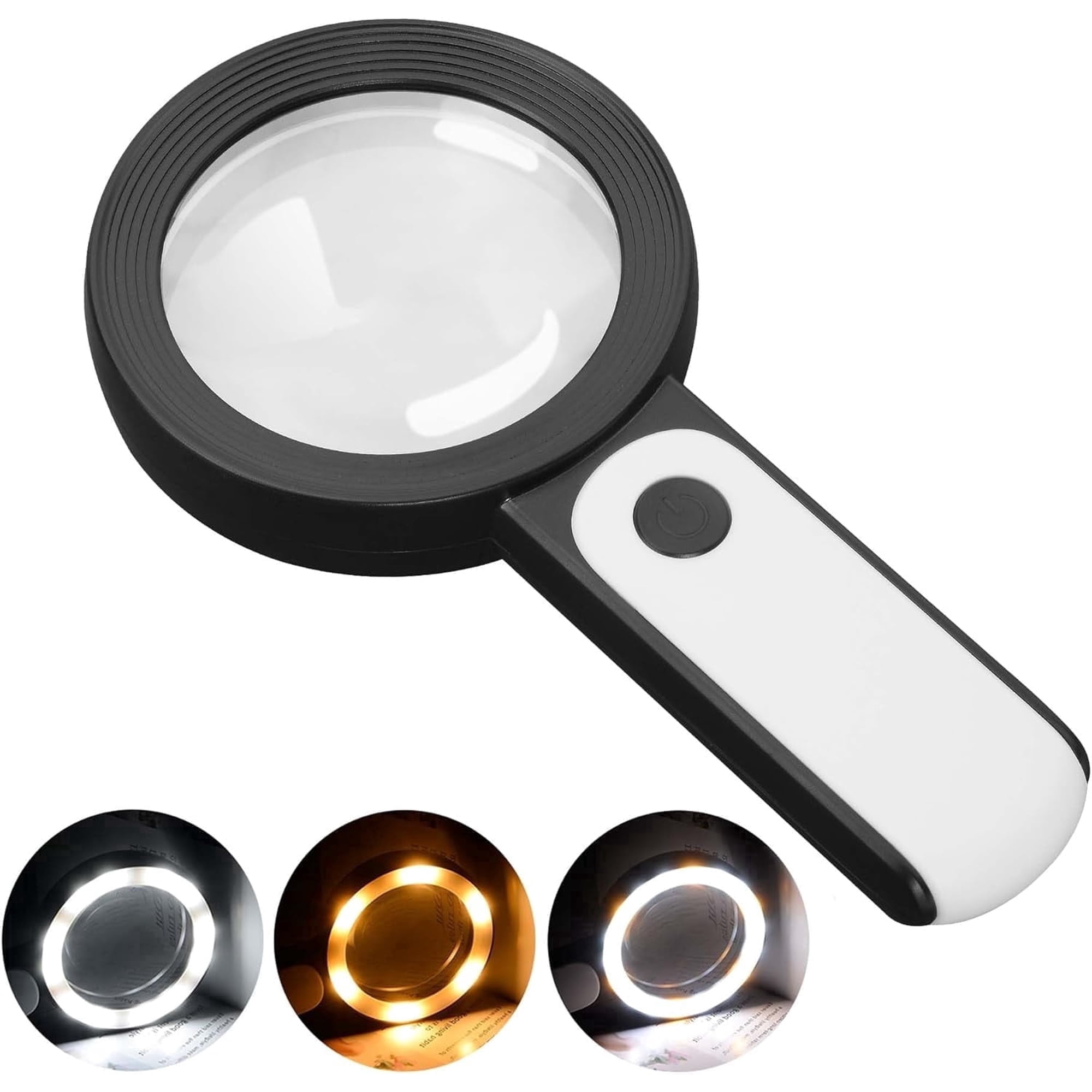 Clearvia Handheld Magnifying Glass with LED Illumination, 3 Lighting Modes, Large Lens for Seniors Reading, Coins and Jewelry