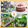 thumbnail image 4 of 20 Pcs Mini Cow Figurines Resin Miniature Animals Fairy Garden Moss Landscape DIY Crafts, 4 of 7