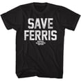 thumbnail image 1 of Ferris Bueller's Day Off Save Ferris Wht Ink Black Adult T-Shirt, 1 of 2