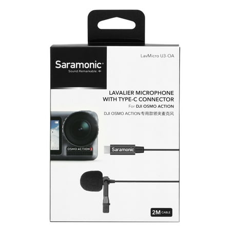 Saramonic - Clip-On Omnidirectional Lavalier Microphone designed for DJI Osmo Action (LavMicroU3-OA)