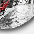 thumbnail image 3 of Designart Retro Vintage Red Bike' Cityscape Photo Circle Metal Wall Art, 3 of 5
