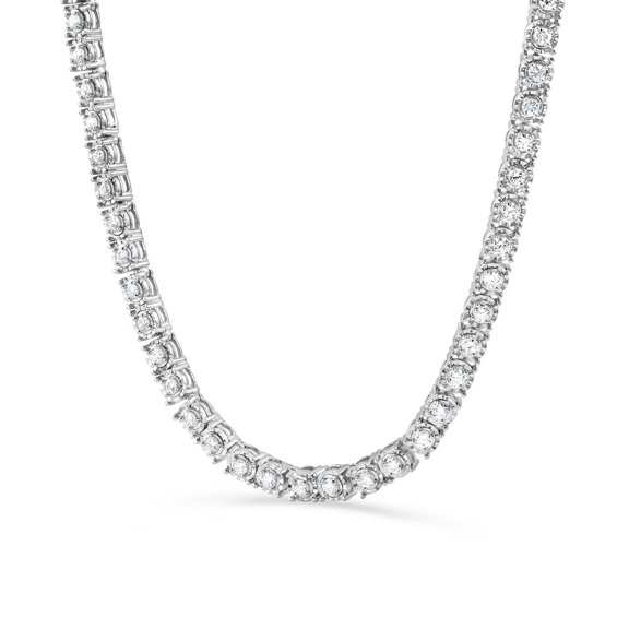 Unique Moments 2.30 Carat Lab Grown Diamond Tennis Necklace for Women, Sterling Silver, G /SI, 14 Inches