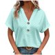 thumbnail image 3 of Camisetas para mujer,Camiseta de cuello en V para mujer, informal, de manga corta, de poliéster suave, ideal para el hogar y el uso diario, sopatenor, 3 of 9