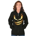 thumbnail image 4 of Halloween Evil Pumpkin Costume Unisex Fleece Graphic Zip Up Hoodie Brisco Brands 2X, 4 of 5