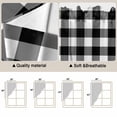 thumbnail image 3 of Black White Plaid Kitchen Window Curtains, Swag Curtains Valance for Bedroom Living Room Bathroom, Gradient Geometric Buffalo Checkered Rod Pocket Window Curtain Block Drapes 2 Panels 36"x36", 3 of 9