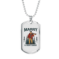 thumbnail image 1 of Marry A Huntsman Hunting Necklace Stainless Steel or 18k Gold Dog Tag 24", 1 of 8