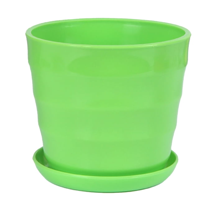 Flowerpots with Dish Ceramic, Pot Flowerpot Colourful Succulent Decor Plastic Flower & Garden, Flower Pots