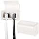 thumbnail image 1 of 2 Pack Toothbrush Holder Wall Mounted with Cover for Bathroom, 2 Slots Self Adhesive Toothbrushes Holder White Toothbrush Hanger, 1 of 5