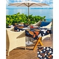 thumbnail image 5 of Boanket Outdoor Tablecloth with Umbrella Hole for Patio/Picnic/Party/Camping, White Orange Flower Waterproof Table Cloth Rectangle Table Cover Washable, Blue Leaves Spring Flowers Pastoral (54"x 80"), 5 of 7