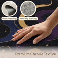 thumbnail image 6 of ODIKA 4'x6' Washable Area Rug Stain Resistant, Low Pile, Easy Care Purple Gold Celestial Waves and Floral Motifs Elegant Cosmic Design with Swirling Stars for Dorm Room, Small Living, 6 of 7