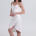thumbnail image 3 of Vestido elegante de color sólido Vestido a media pierna con tirantes para mujer Traje de diario sin espalda ajustado FLhrweasw Para estrenar, 3 of 9