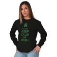 thumbnail image 4 of Funny St Pattys Keep Calm I'm Irish Long Sleeve TShirt Men Women Brisco Brands S, 4 of 6