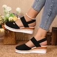 thumbnail image 5 of Karight Women's Fashion Casual Summer Sandals Wedge Heel Lightweight Rope Toe Elastic Thick Sandals, 5 of 5