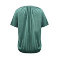 thumbnail image 6 of Womens Fashion Summer Tops 2025 Plus Size Solid Color Causal V-Neck Blouse Short Sleeve T-Shirt Tops, 6 of 7