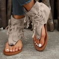 thumbnail image 6 of Mostsola Flip Flops for Women Suede Gladiator Sandals Cowboy Cowgirl Ankle Boots Casual Flats, 6 of 6