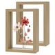 thumbnail image 1 of Paquete de 2 Marcos de Flores Prensadas de Madera, Marco de Imagen Flotante de Acrílico Doble de 3.5 x 5 Pulgadas para Flores Secas/Mesa/DIY/Artesanías [Color Madera], 1 of 7