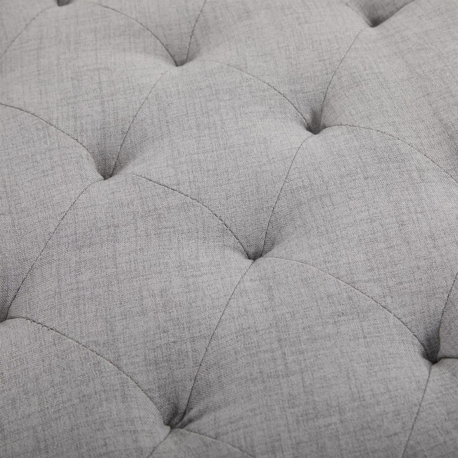 Demi Bonn 52" Upholstered Ottoman Bench with Modern Design for Living Room, Bedroom, Fashionable Tufted Style, Gray