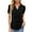 Black1, variant on Women's Dressy Casual Tops Puff Sleeve V Neck Loose Shirts Drawstring Front Business Work Blouses