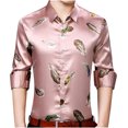 thumbnail image 1 of Camisa Tipo Cárdigan de Manga Larga Con Estampado de Plumas de Imitación Mercerizado Para Hombre Odeerbi ODB-6, 1 of 9