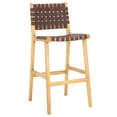 thumbnail image 5 of SAFAVIEH Adah Rectangle Mid Back Bar Stool, Cognac/Natural, 5 of 13