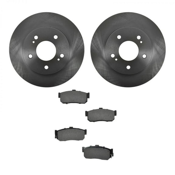TRQ Rear Brake Pad & Rotor Kit Brake Pads Brake Rotor Semi-Metallic Fits Select 1996-2001 INFINITI I30 1994-2001 Nissan Maxima