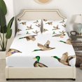 thumbnail image 2 of Mallard Duck Bed Sheet Set Hunting and Fishing Fitted Sheet Wild Animal Bedding Set Wildlife White Bed Cover Queen Size with 2 Pillow Case, 2 of 5