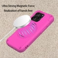 thumbnail image 4 of Dteck Compatible with iPhone 16 Pro Max Case with Screen Protector, Rugged Magnetic Case with Ring Stand Compatible with MagSafe, Heavy-Duty Military Grade Shockproof Phone Kids Cover 6.9 inch,Rose, 4 of 8