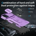 thumbnail image 4 of Allytech Rugged Case for iPhone 16 Plus, [Slide Camera Cover] [360° Rotating Kickstand] [Military Protection] [Magnetic Car Mount] Non-Slip Anti-Scratch Shockproof Heavy Duty Case - Purple, 4 of 8