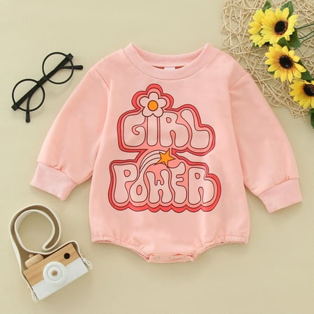 

NIUREDLTD Baby Girls Cotton Print Autumn Letter Long Sleeve Romper Bodysuit Clothes