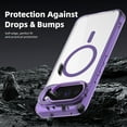 thumbnail image 4 of ELEHOLD Clear Magnetic Phone Case for Google Pixel 10 Pro XL, Compatible with Wireless Charging Slim Translucent Matte Back Shockproof Anti-Fingerprint Cover for Google Pixel 10 Pro XL,Purple, 4 of 7
