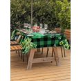 thumbnail image 4 of 52x70 Inch Outdoor Tablecloth with Umbrella Hole Zipper Rectangle St. Patrick's Day Rectangular Tablecloths Outside Waterproof Green Truck Lucky Shamrocks Farmhouse Check Patio Table Cover for Picnic, 4 of 8