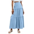 thumbnail image 7 of hotojiny Boho Skirts for Women Casual Maxi Skirts for Women Flowy Elastic High Waisted A-Line Long Skirts for Beach Vacation, 7 of 7