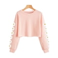 thumbnail image 4 of Sunflower Printing Kids Crop Hoodies Children Casual Round Neck Sweatshirt, 4 of 5