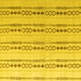 thumbnail image 1 of Ahgly Company Machine Washable Indoor Square Abstract Yellow Modern Area Rugs, 7' Square, 1 of 4