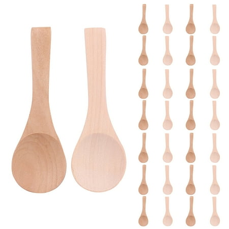 

Giablole Small Wooden Spoons Mini Tasting Spoons Condiments Salt Spoons for Kitchen Cooking Seasoning Oil Coffee Tea Sugar 30Pcs