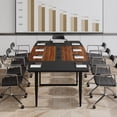 thumbnail image 4 of 96-inch conference table, equipped with power sockets, large conference table, sturdy metal legs, 2 cable clamps, modern office conference table, suitable for 8 to 10 people to use, 4 of 8