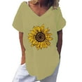 thumbnail image 1 of Pompotops Mode T-shirt Blouse à Manches Courtes Ample à Col Rond Imprimé pour Femme, 1 of 6